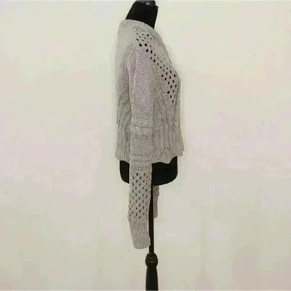 Fanco Knit Scalloped Hem Pullover Grey L - Picture 3 of 8